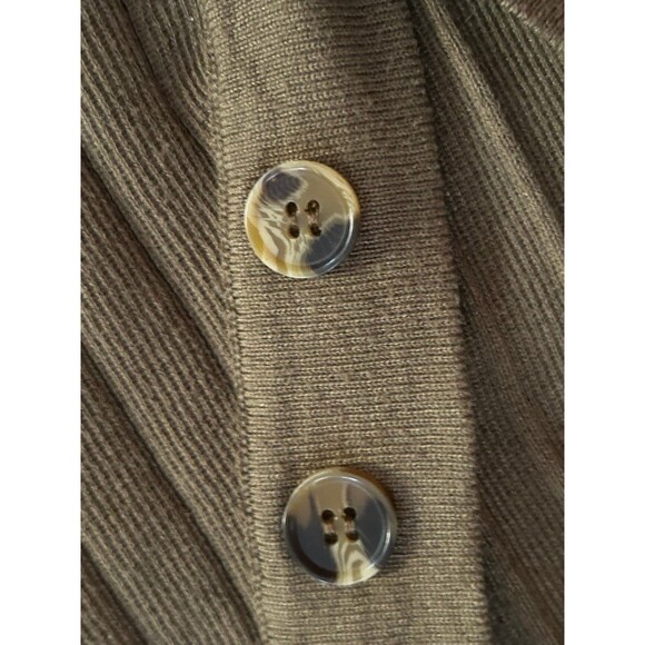 Merokeety Ribbed V-neck Long Sleeve Sweater size S dark green ¼ button up - Picture 4 of 6